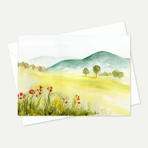 Lot de 10 cartes de voeux 5 x 7 - Prés de l'Okanagan en été - Cartes vierges inspirées de la nature
