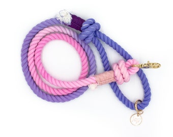 Pastel Purple Pink Dog Rope Leash Lavender Rope Leash Pink purple Leash Rope Dog Leash Rope Leash Dog Ombre Dog Leash Rope Leash