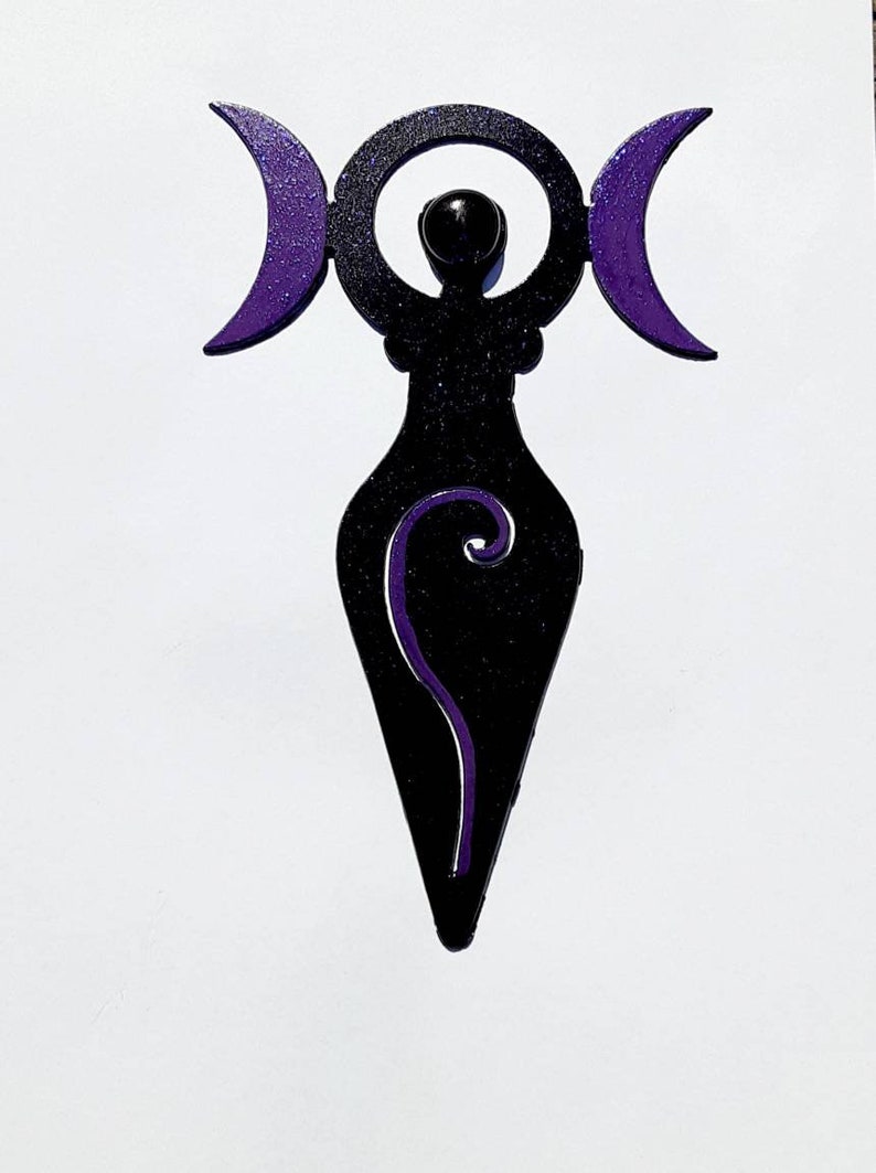 Triple Moon Goddess Wall Art Altar Statue Custom Design Etsy