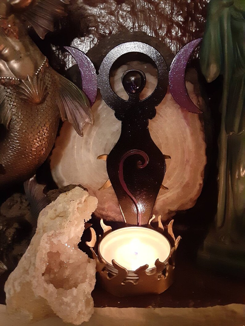 Triple Moon Goddess Wall Art Altar Statue Custom Design Etsy
