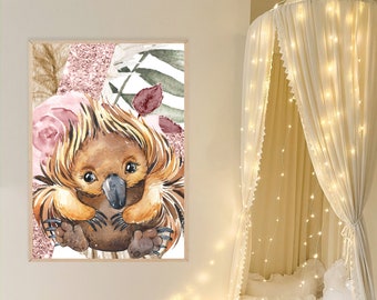 Australian Animal Nursery Prints,Australian Baby Echidna wall Art prints