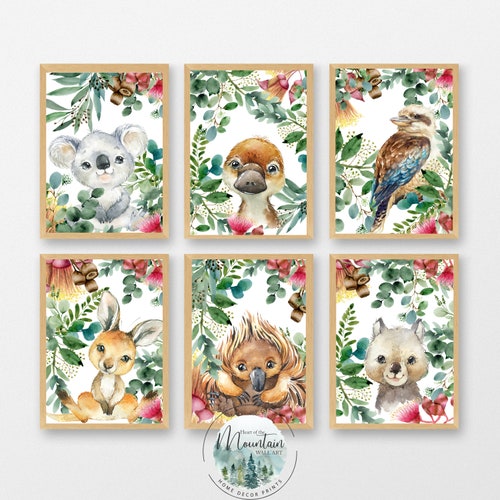 Australian Native Animal Wall Decal Set Etsy Australia