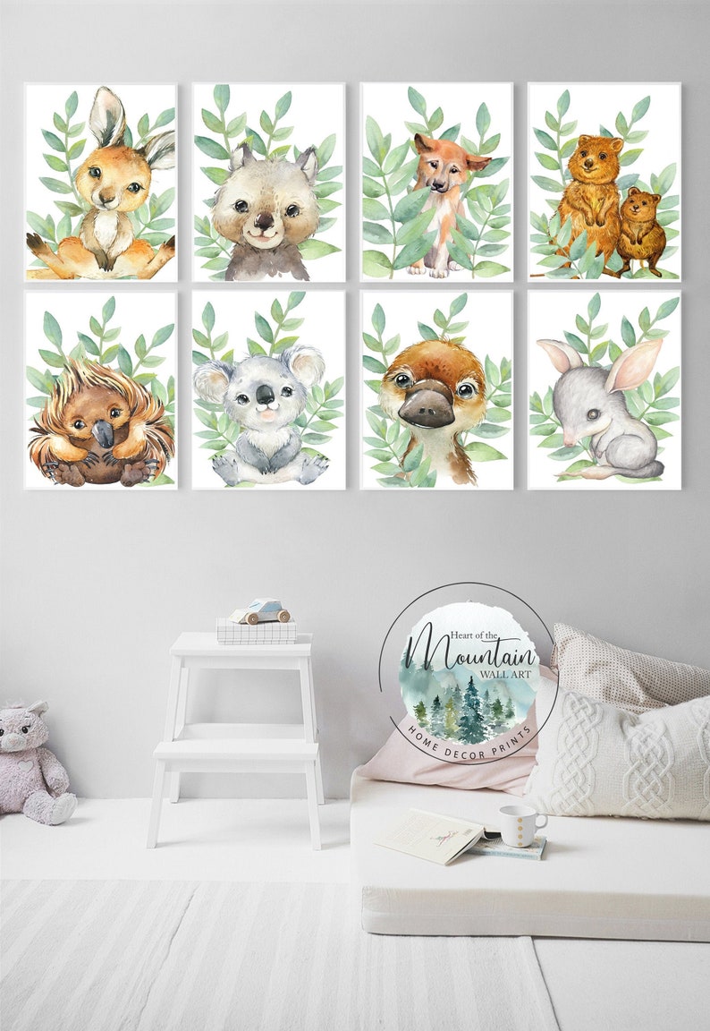 Printed Australian Animal Nursery Prints Set of 3/4/6 0r 8 Etsy Australia