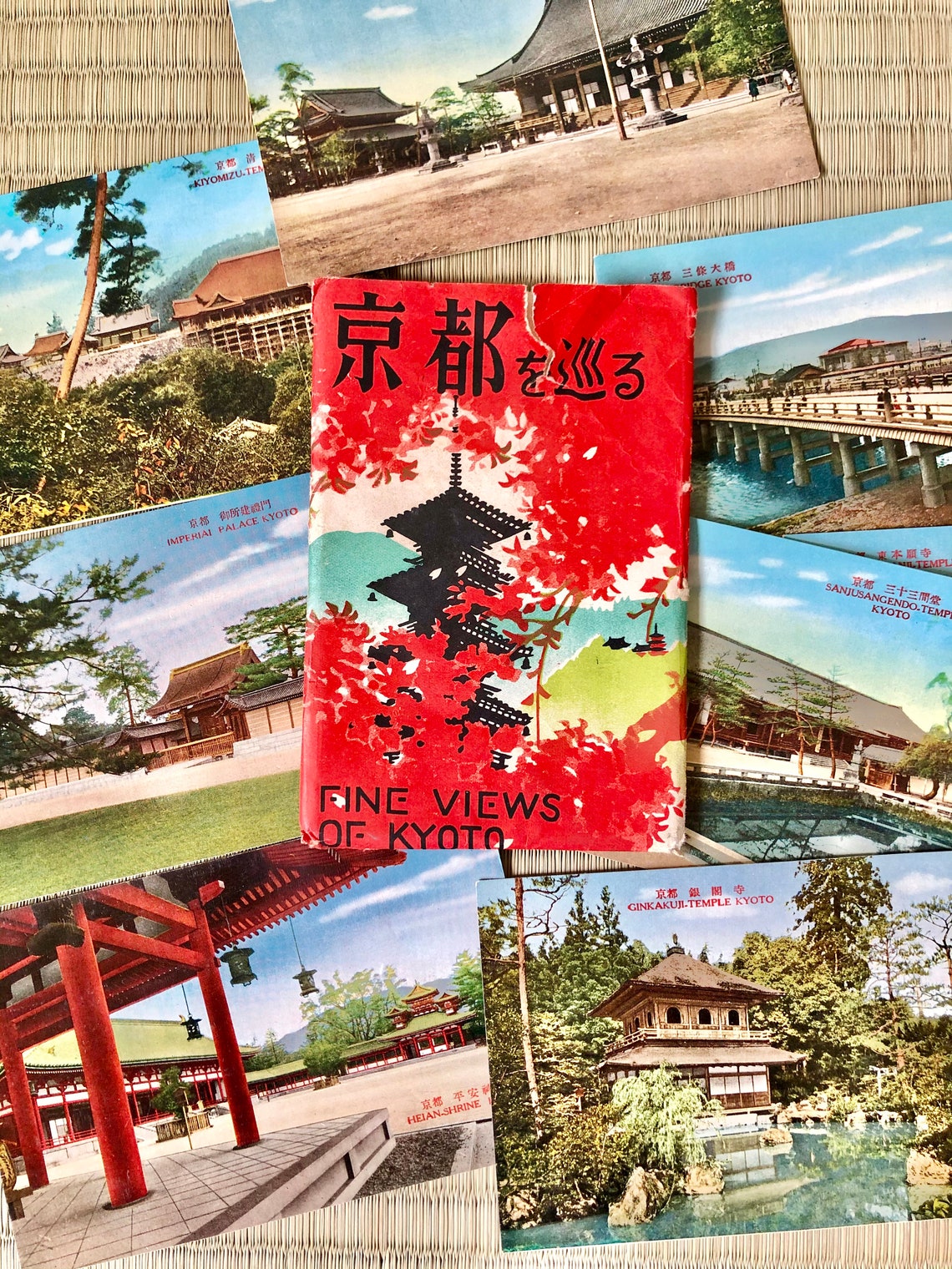 2 x Vintage Japanese Postcard Set Fine views of Etsy