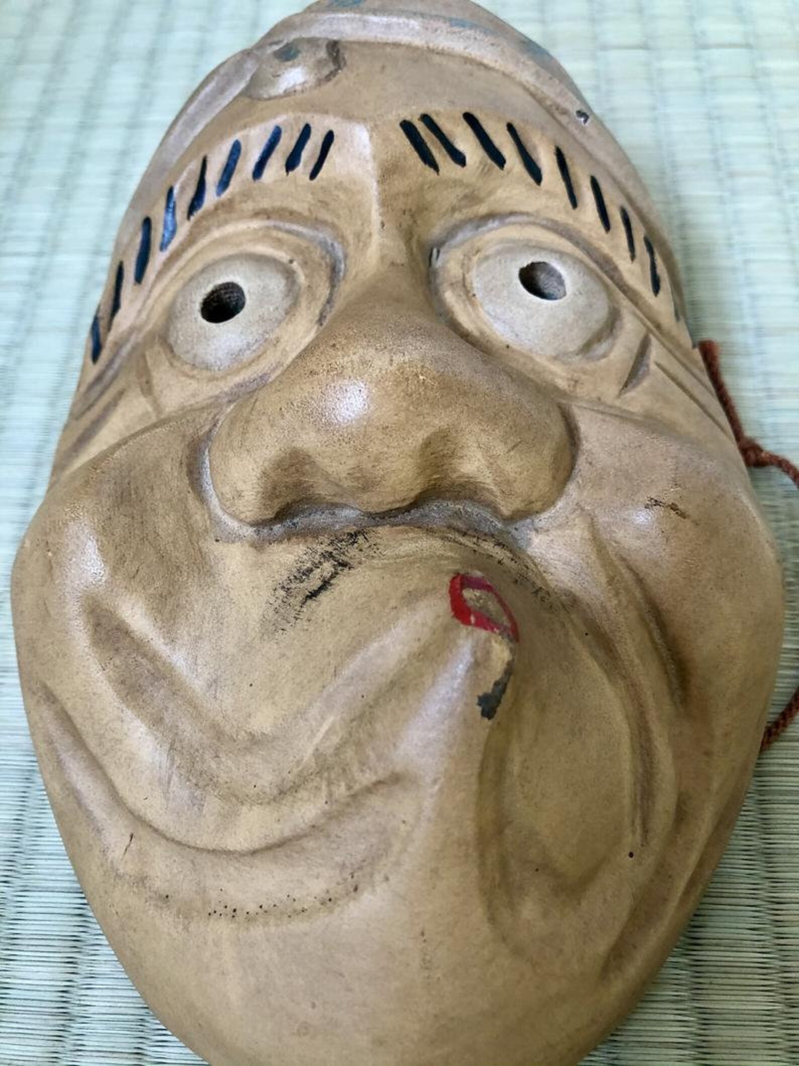 Vintage Japanese Wood carved Hyottoko Mask ひょっとこ Wall Hanging Etsy