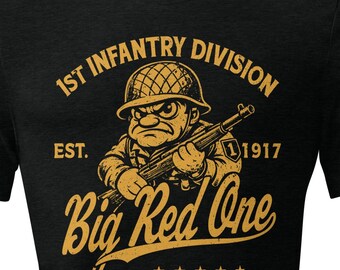 1st Infantry Division Army T-Shirt, Big Red One Vintage Mascot
