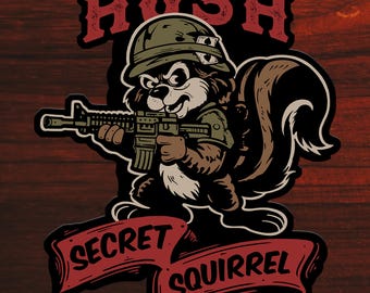 Secret Squirrel Military Intelligence Sticker