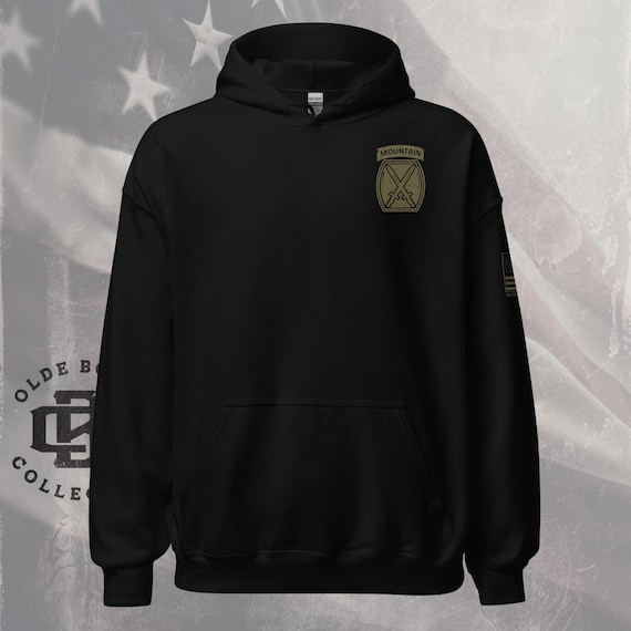 Army 10th Mountain Division Military Black Hoodie, Veteran Hoodie