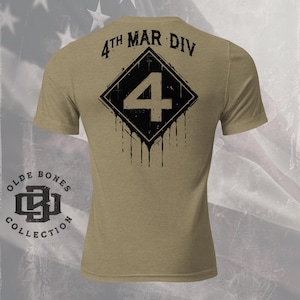 Tri-Blend Olive 4th Marine Division Military T-Shirt