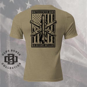 Tri-Blend Olive Army Air Defense Artillery Military T-Shirt