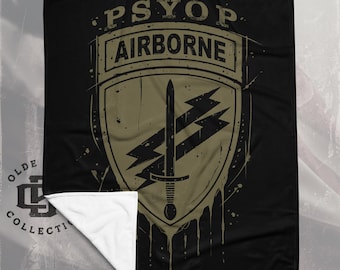 Fleecedecke für PSYOP-Einsätze der US-Armee – Geschenk für Veteranen der psychologischen Kriegsführung, 50 x 60 cm