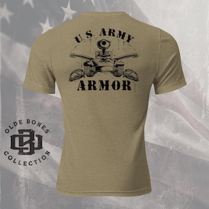 Tri-Blend Olive Army Armor Insignia Military T-Shirt