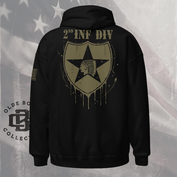 Army 2nd Infantry Division Military Black Hoodie, Veteran Hoodie