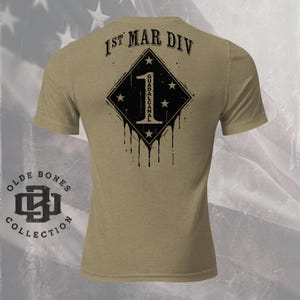 Tri-Blend Olive 1st Marine Division Military T-Shirt