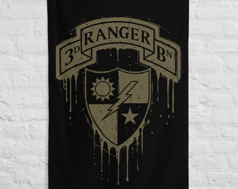 3rd Battalion 75th Ranger Regiment Flag, One Sided, Military Wall Decor, Patriotic Decor