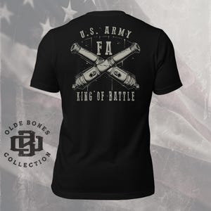 Army Field Artillery 100% Cotton Black Military T-Shirt