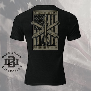Tri-Blend Black Army Air Defense Artillery Military T-Shirt