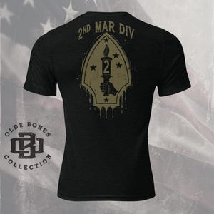 Tri-Blend Black 2nd Marine Division Military T-Shirt