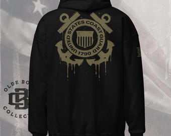 Sudadera negra con el logotipo de la Guardia Costera