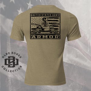 Tri-Blend Olive Army Armor Insignia Military T-Shirt