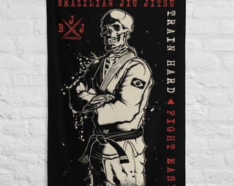Hart trainieren, leicht kämpfen – Jiu-Jitsu-Flagge