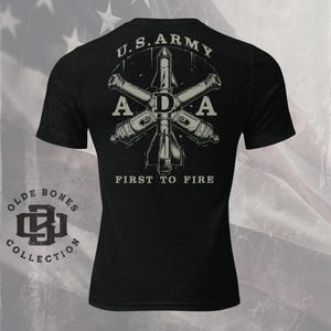 Tri-Blend Black Army Air Defense Artillery Military T-Shirt