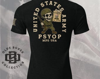 T-Shirt mit Totenkopf-Motiv der US-Armee (Psychologische Kriegsführung), T-Shirt für Militärveteranen