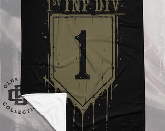 1st Infantry Division Army Veteran Gift, Military Throw