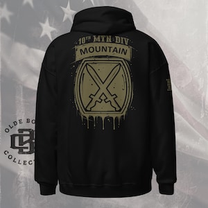 Army 10th Mountain Division Hoodie - Military Veteran Sweatshirt