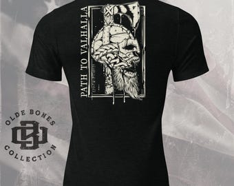 Tri-Blend Black Path to Valhalla Vikings T-Shirt
