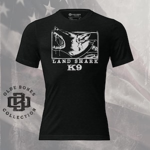 Tri-Blend zwart politie K9 landhaai T-shirt