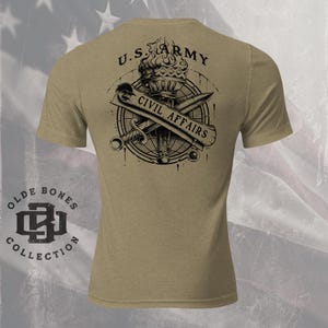 Tri-Blend Olive Army Civil Affairs Insignia Military T-Shirt