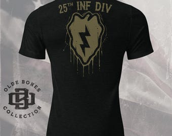 25th Infantry Division T-Shirt, Tropic Lightning Army Infantry Graphic