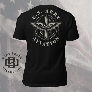 Army Aviation 100% Cotton Black Military T-Shirt