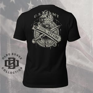 Army Civil Affairs 100% Cotton Black Military T-Shirt