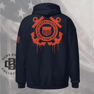 Coast Guard Orange Logo Unisex Hoodie