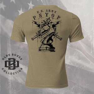 Army PSYOP Tri-Blend Olive Military T-Shirt