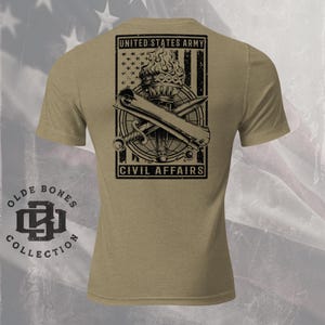 Tri-Blend Olive Army Civil Affairs Insignia Military T-Shirt