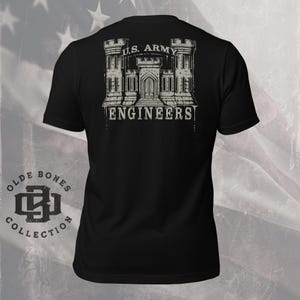 Army Engineers 100% Cotton Black Military T-Shirt