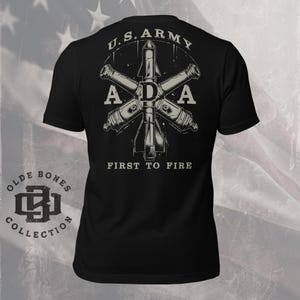 Army Air Defense Artillery 100% Cotton Black Military Shirt