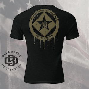 Tri-Blend Black 3/6 Marine Military T-Shirt