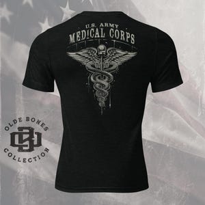 Tri-Blend Black Army Medical Corps Military T-Shirt