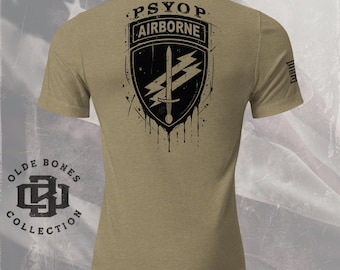 Army PSYOP Tri-Blend Olive Military T-Shirt