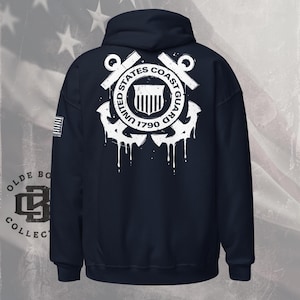 Coast Guard Navy Blue Logo Unisex Hoodie