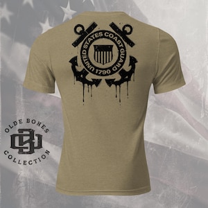 Coast Guard Military Tri-Blend Olive T-Shirt