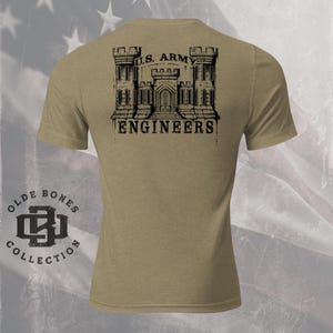 Tri-Blend Olive Army Engineers Insignia Military T-Shirt