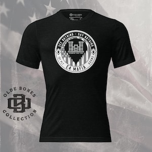 Tri-Blend Black Army 1st Platoon Goons Engineers, E-4 Mafia Military T-Shirt