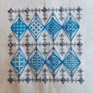 Beaded winter cross-stitch design
