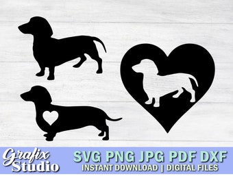 Dachshund SVG Bundle: Heart Dog Vector Graphics (Digital Download)