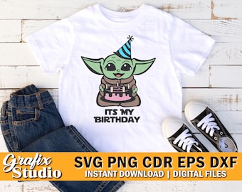 Baby Grogu Birthday Svg, Mandalorian Starwars Svg, Grogu Svg, Grogu Png, Grogu Shirt, Uno Birthday Svg, Star Wars Baby Tee, Grogu Stickers